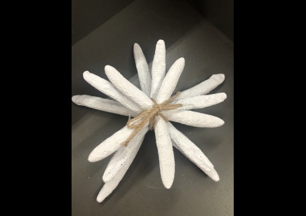 STARFISH TRIO OF WHITE- FAUX - LARGEST 12 INCHES