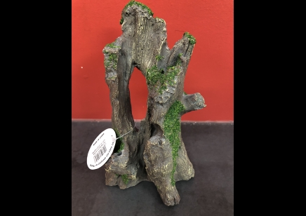 Tree stump with moss- AQ 12.5 x 10 x 20cm