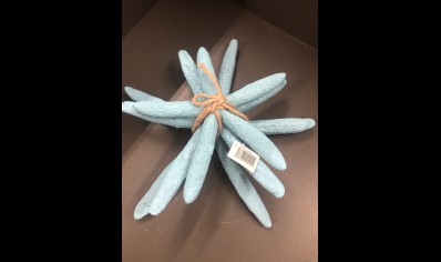 STARFISH TURQUISE TRIO-  FAUX  - LARGEST 12 INCHES