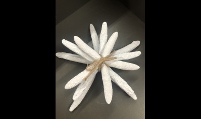 STARFISH TRIO OF WHITE- FAUX - LARGEST 12 INCHES