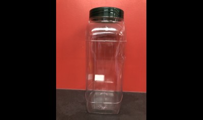 Tall Clear Plastic Jar with Screw Lid