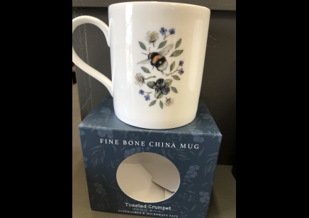 Homeware: Toasted Crumpet fine bone china Mug wildflower meadow Bee( WAS £14.25 )