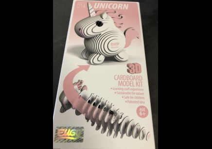 Eugy: 3D Cardboard Model Kit Unicorn (6yrs plus)
