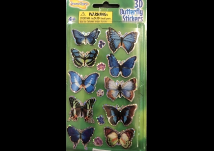 Insect Lore: 3D Butterfly stickers Blue( 4yrs plus)