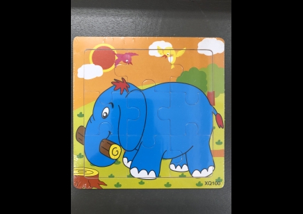 Playwrite: wooden Jigsaw Puzzle-Elephant-9 piece (all ages)