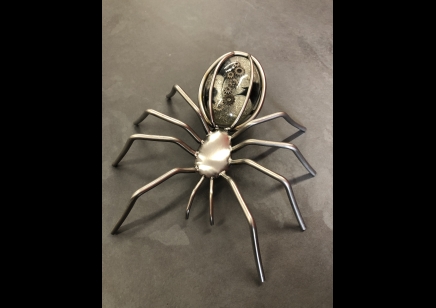 Spider Resin Glitter Cog  Stone Sculpture