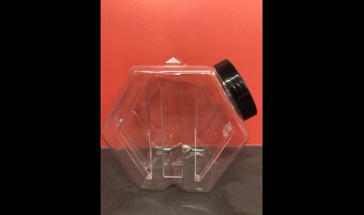 Sweet Jar Stackable Hexagon With Screw Top Lid 4.5ltr Black Top