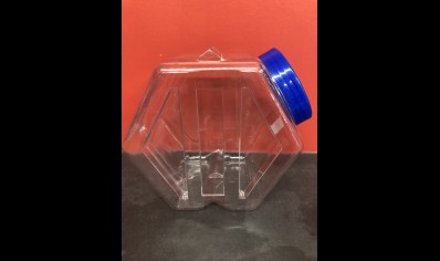 Sweet Jar Stackable Hexagon With Screw Top Lid 4.5ltr Blue Top