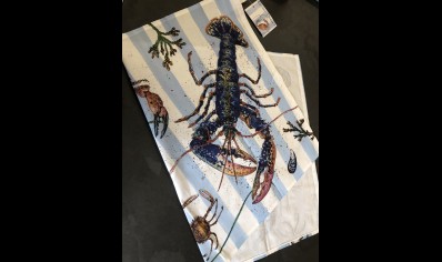 Homeware: Caroline Cleave Fruits of the Sea Tea Towel