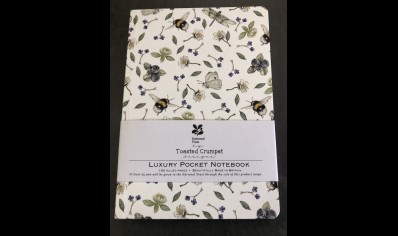 Stationary: Toasted Crumpet luxury Pocket Notebook wildflower meadow bee
