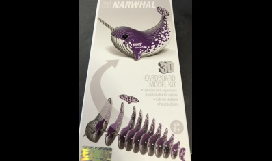 Eugy:3D Cardboard Model Kit Narwhal (6yrs plus)