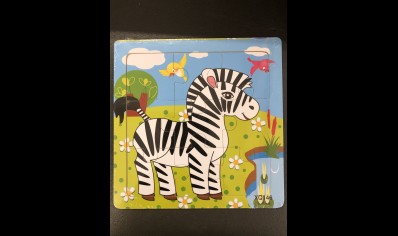 Playwrite: Wooden Jigsaw Puzzle-Zebra-9 piece (all ages)