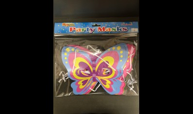 Cardboard Party Masks-Butterfly-pack of 12 (3yrs plus)