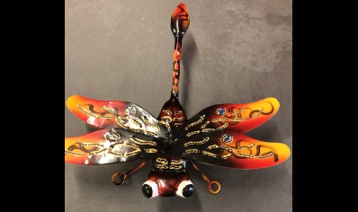 Sunlover: Painted Metal Dragonfly 20CM Orange-Yellow