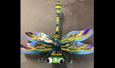 Sunlover: Painted Metal Dragonfly 20CM Green-Blue
