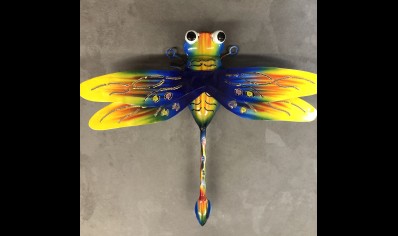 Sunlover: Painted Metal Dragonfly 30CM Blue-Yellow