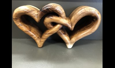 Sunlover: Wooden Double Heart Decoration