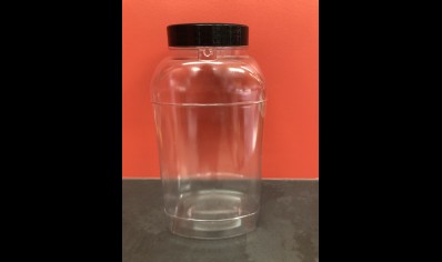 Tall Clear Plastic Jar with Screw Lid